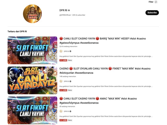 Akun YouTube DPR RI diretas tayangkan judi online