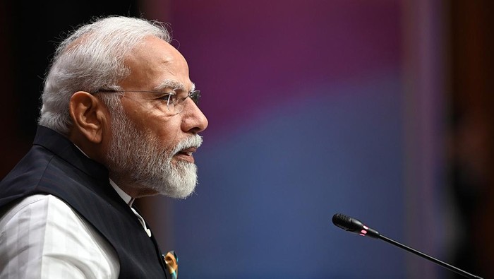 ASEAN-India Summit ke-20 yang merupakan rangkaian KTT ASEAN berlangsung di JCC, Senayan, Jakarta, Kamis (7/9/2023). Perdana Menteri (PM) India Narendra Modi memuji kecakapan Presiden Joko Widodo (Jokowi) dalam memimpin ASEAN.