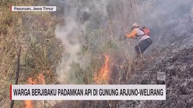 VIDEO: Warga Berjibaku Padamkan Api di Gunung Arjuno-Welirang