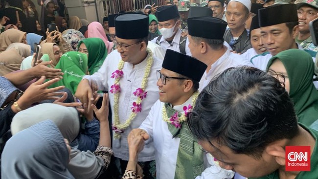 Anies Baswedan dan Muhaimin Iskandar alias Cak Imin merespons guyonan Menag Yaqut soal pilih pasangan presiden Amin bidah.