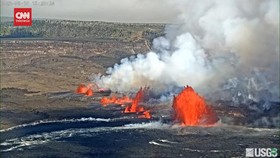 VIDEO: Penampakan Semburan Lava Gunung Kilauea Bak Air Mancur