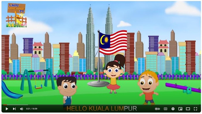 Tangkapan layar video lagu helo Kuala Lumpur di Youtube.