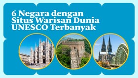 INFOGRAFIS: 6 Negara dengan Situs Warisan Dunia UNESCO Terbanyak