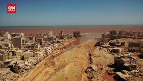 VIDEO: Potret Kehancuran Derna, Libya Dari Udara usai Dilanda Banjir