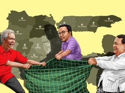 Poltracking: Ganjar Menang di Mataraman, Anies-Prabowo Berebut Suara Madura
