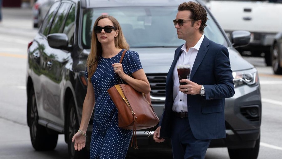 LOS ANGELES, CA - MAY 31: Actor Danny Masterson arrives at Clara Shortridge Foltz Criminal Justice Center in Los Angeles, CA on Wednesday, May 31, 2023 with wife Bijou Phillips for his retrial for allegedly raping three women between 2001 and 2003. (Myung J. Chun / Los Angeles Times via Getty Images)
