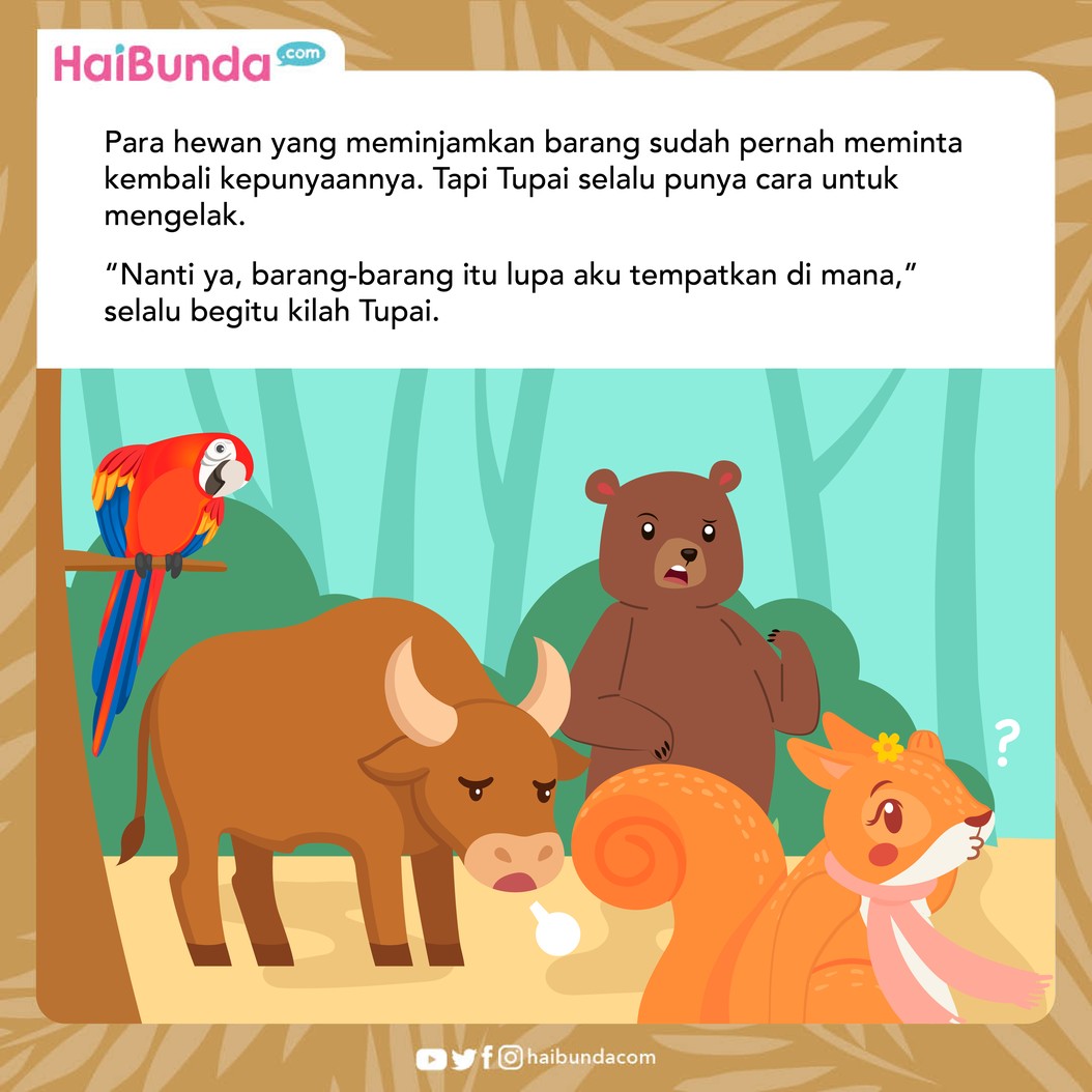 Cerita Fabel Tupai Si Penumpuk Barang