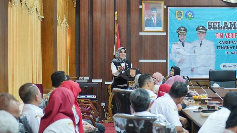 Kabupaten Klaten masuk dalam tahap penilaian verifikasi lapangan penghargaan Kabupaten Kota Sehat (KKS) 2023.