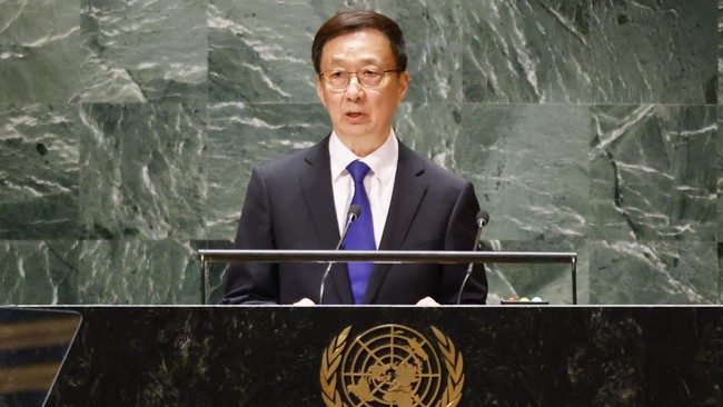 China menegaskan dukungannya terhadap Palestina dalam Sidang Majelis Umum Perserikatan Bangsa-Bangsa (PBB) ke -78 di New York, AS, pada Kamis (21/9).