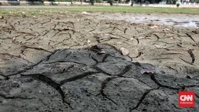 FOTO: Danau Cinere Kering Akibat Kemarau Panjang