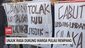VIDEO: Unjuk Rasa Dukung Warga Pulau Rempang