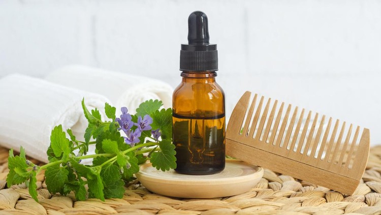 Ilustrasi perawatan rambut herbal