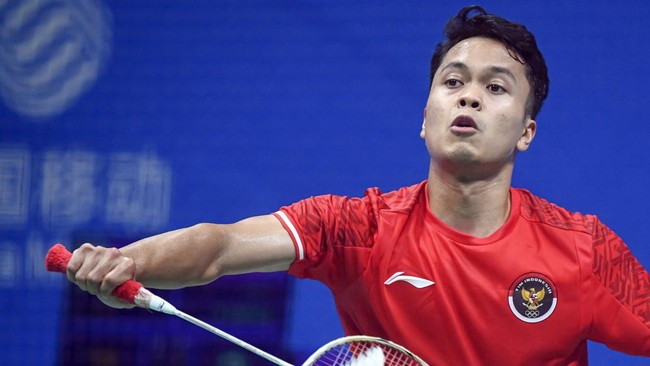 Ginting menang 21-14 dan 22-20 atas Lu Guang Zu dalam laga di babak 16 besar yang berlangsung di Jyske Bank Arena, Odense, Denmark.