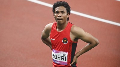 Sprinter andalan Indonesia Lalu Muhammad Zohri gagal raih medali di final 100 meter putra Asian Games 2023.