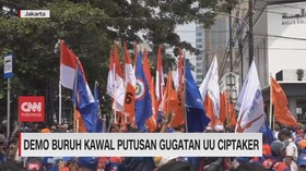 VIDEO: Demo Buruh Kawal Putusan Gugatan UU Ciptaker