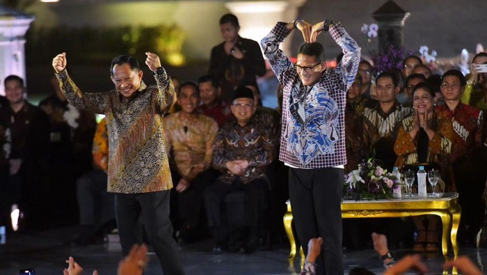 Tito Karnavian dan Sandiaga Uno di Istana Berbatik