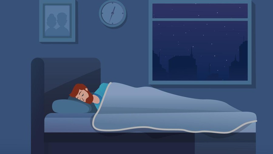 Ilustrasi Tidur di Malam Hari Ilustrasi tidur di malam hari