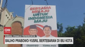 VIDEO: Baliho Prabowo-Yusril Bertebaran di Ibu Kota