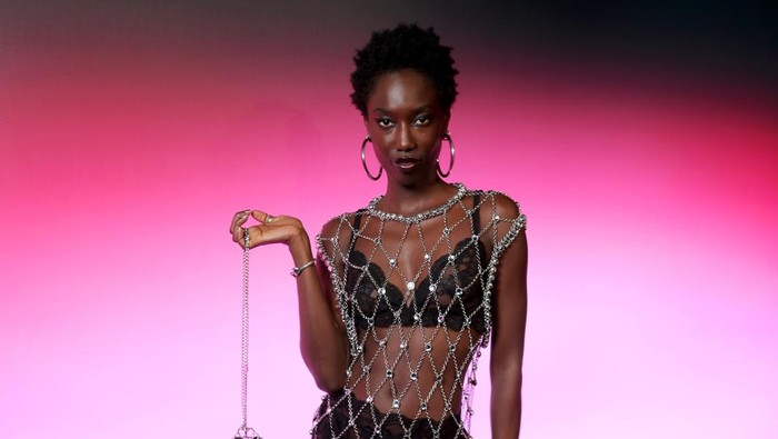 PARIS, FRANCE - OCTOBER 02: Lily Fofana attends the Rabanne H&M Announcement Event at Le Silencio on October 02, 2023 in Paris, France. (Photo by Victor Boyko/Getty Images for H&M)