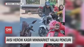 VIDEO: Aksi Heroik Kasir Minimarket Halau Pencuri