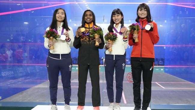 Menteri Pemuda dan Olahraga (Menpora) Malaysia Hannah Yeoh girang usai kontingen Malaysia melewati target Asian Games 2023 di Hangzhou, China.
