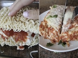 Ramen Lasagna Dibuat dari Mie Instan, Begini Caranya