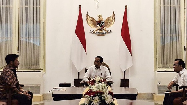 Syahrul Yasin Limpo resmi berpamitan sebagai Menteri Pertanian kepada Presiden Jokowi, Minggu (8/10) malam.