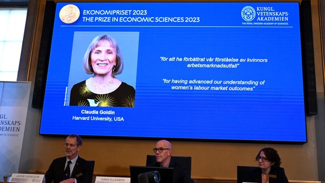 Seorang sejarawan ekonomi dari Universitas Harvard, Claudia Goldin, menjadi pemenang hadiah Nobel Ekonomi 2023.
