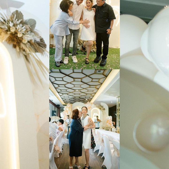 <p>Orang tua dari Mila dan Yakup tampak sangat bahagia pada acara gender reveal ini. Terlihat pada beberapa foto mereka tersenyum senang sambil memegang perut dan mencium Mila. (Foto: Instagram: @jscmila)</p>