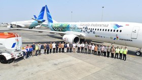 Uji Terbang Pertamina Gunakan SAF pada Garuda Indonesia Sukses