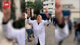 VIDEO: Momen Perawat di Jalur Gaza Teriak Sang Suami Mati Syahid