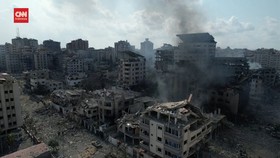 VIDEO: Melihat Kerusakan Roket Israel di Gaza lewat Rekaman Drone