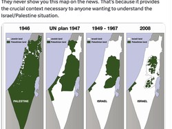 Viral Lagi Peta Palestina yang Menyusut dari Masa ke Masa