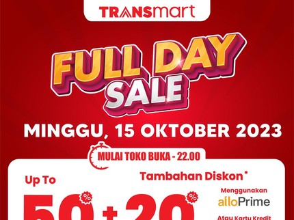 Hari Ini! Transmart Full Day Sale Tawarkan Diskon hingga 50% + 20 % Bun