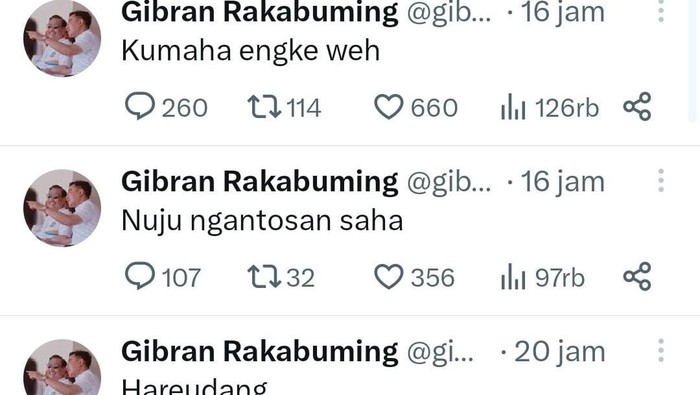 Deretan tingkah kocak Gibran Rakabuming