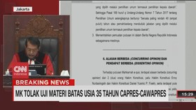 VIDEO: MK Kabulkan Capres Cawapres Usia 40 Tahun