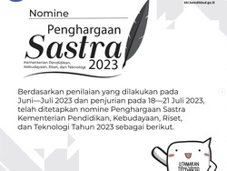 Ini Daftar Nominasi Penghargaan Sastra Kemendikbud 2023