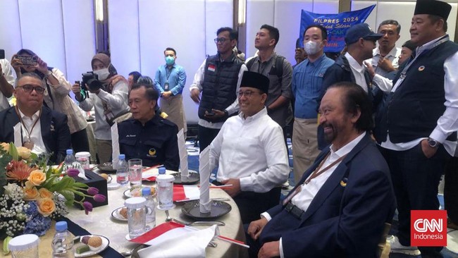 Pasangan Anies-Cak Imin menyambangi Kantor DPP PKS, PKB, serta NasDem sebelum mendaftar ke KPU pagi ini.