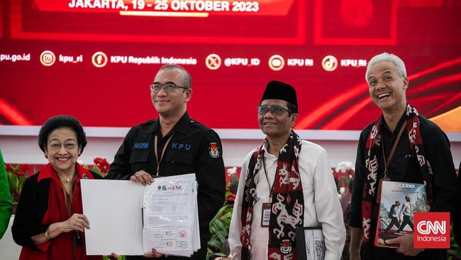 Ketua Umum PDIP Megawati Soekarnoputri meyakini Ganjar Pranowo-Mahfud MD akan menang satu putaran di Pilpres 2024.