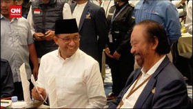 VIDEO: Momen Anies-Cak Imin Tiba di NasDem Tower Jelang Daftar ke KPU
