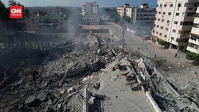 VIDEO: Kota Al-Zahara di Gaza Luluh Lantak Diserang Israel dari Udara
