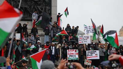 Sejumlah demonstrasi mendukung Palestina merebak di berbagai kota di seluruh dunia, termasuk di Inggris hingga AS.