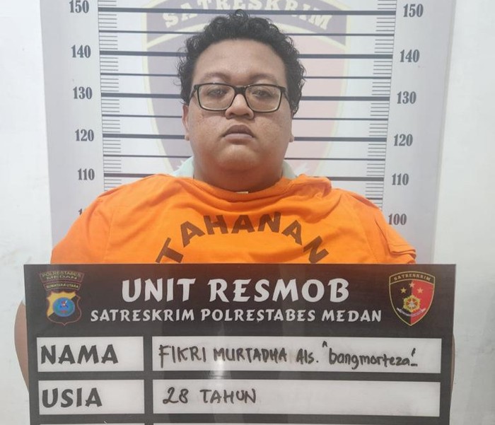 Fikri Murthada, pemilik akun Tiktok @bangmorteza (Foto: Dok. Polrestabes Medan)