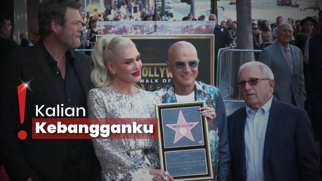 Penyanyi Gwen Stefani Dapatkan Bintang di Hollywood's Walk of Fame
