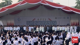 Jokowi Sebut Prabowo Nama Pertama Menteri di Hari Santri