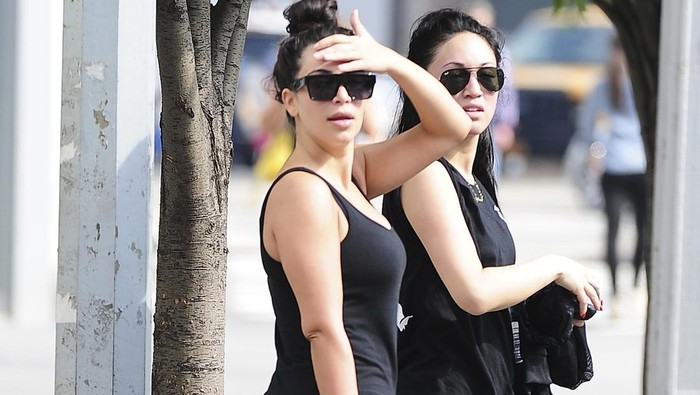NEW YORK, NY - JUNE 17:  Kim Kardashian is seen leaving the Gym in Soho  on June 17, 2014 in New York City.  (Photo by Alo Ceballos/GC Images)