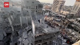 VIDEO: Pasar Di Gaza Hancur Lebur Diserang Israel, 10 Orang Tewas