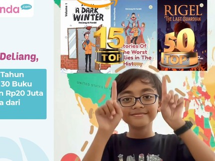 Cerita DeLiang, Anak 11 Tahun Penulis 30 Buku Hasilkan Rp20 Juta Pertama dari Royalti