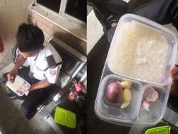 Miris! Satpam Ini Ketahuan Hanya Makan Nasi Sop dan Bawang Mentah