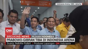 VIDEO: Momen Prabowo-Gibran Saat Tiba di Indonesia Arena